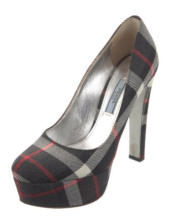 Prada Plaid Print Pumps