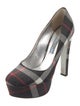 Prada Plaid Print Pumps