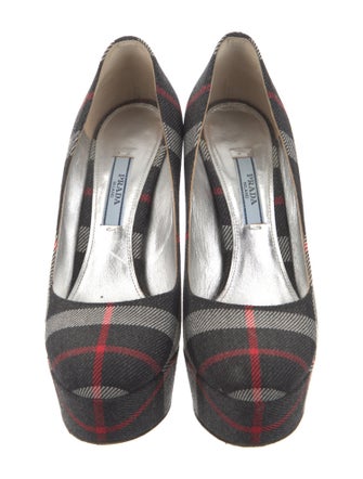 Prada Plaid Print Pumps