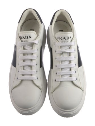 Prada Leather Colorblock Pattern Sneakers