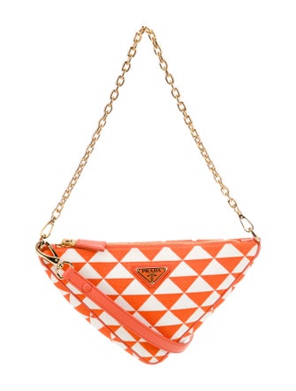 Prada Enameled Metal Triangle Triangle