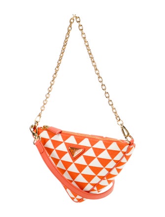 Prada Enameled Metal Triangle Triangle