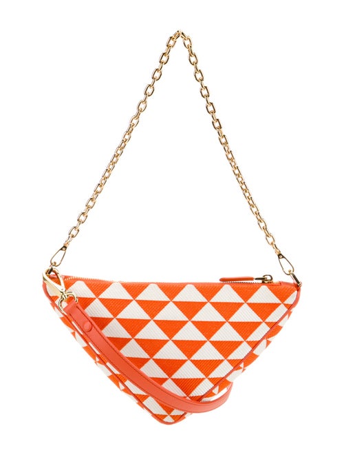 Prada Enameled Metal Triangle Triangle