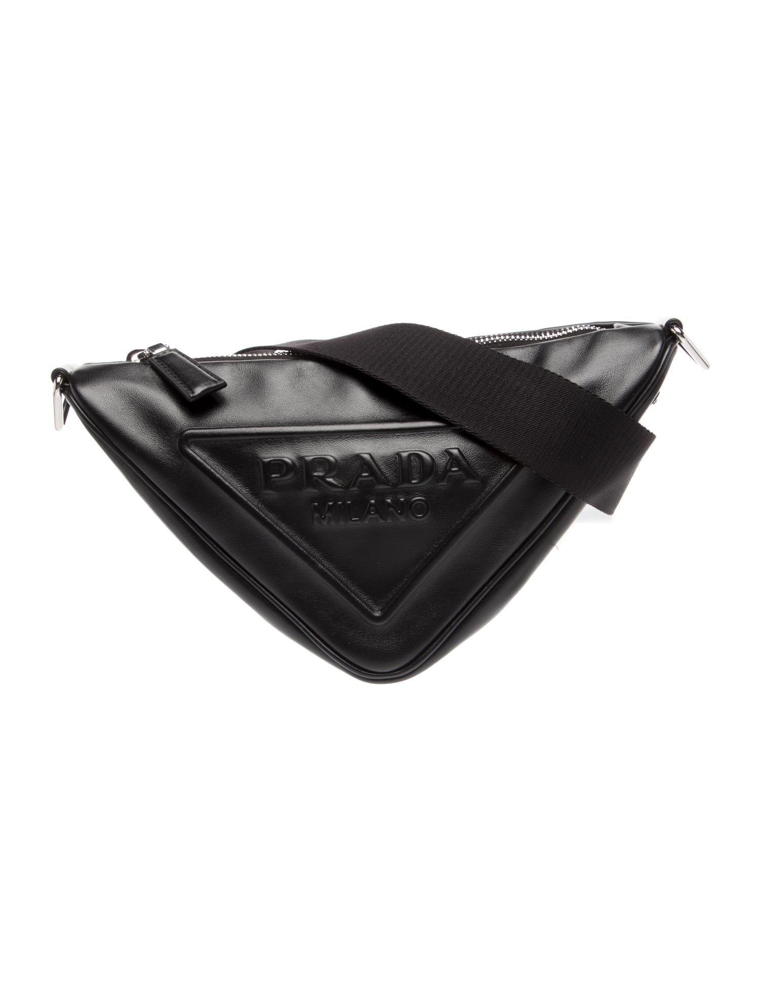 Prada Enameled Metal Triangle Triangle