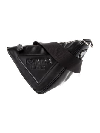 Prada Enameled Metal Triangle Triangle