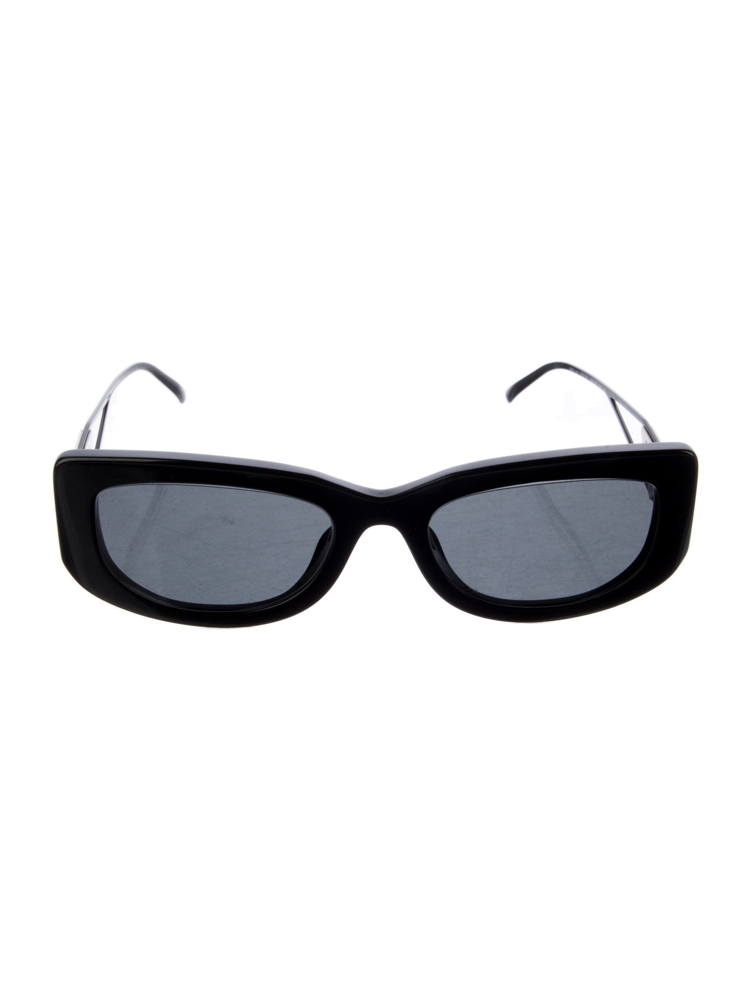 Prada Enameled Metal Triangle Square Sunglasses