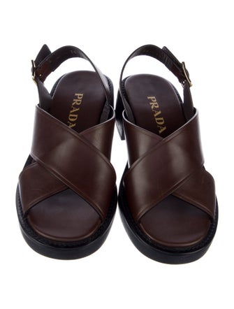 Prada Leather Slingback Sandals