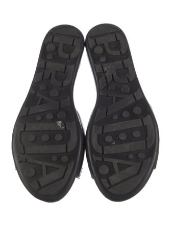 Prada Sport Patent Leather Bow Accents Slides