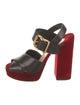 Prada Velvet Leather Trim Embellishment Slingback Pumps