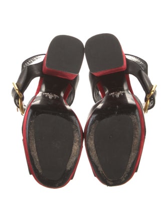 Prada Velvet Leather Trim Embellishment Slingback Pumps