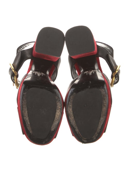 Prada Velvet Leather Trim Embellishment Slingback Pumps