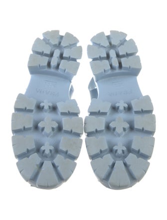 Prada Enameled Metal Triangle Rubber Slingback Flats