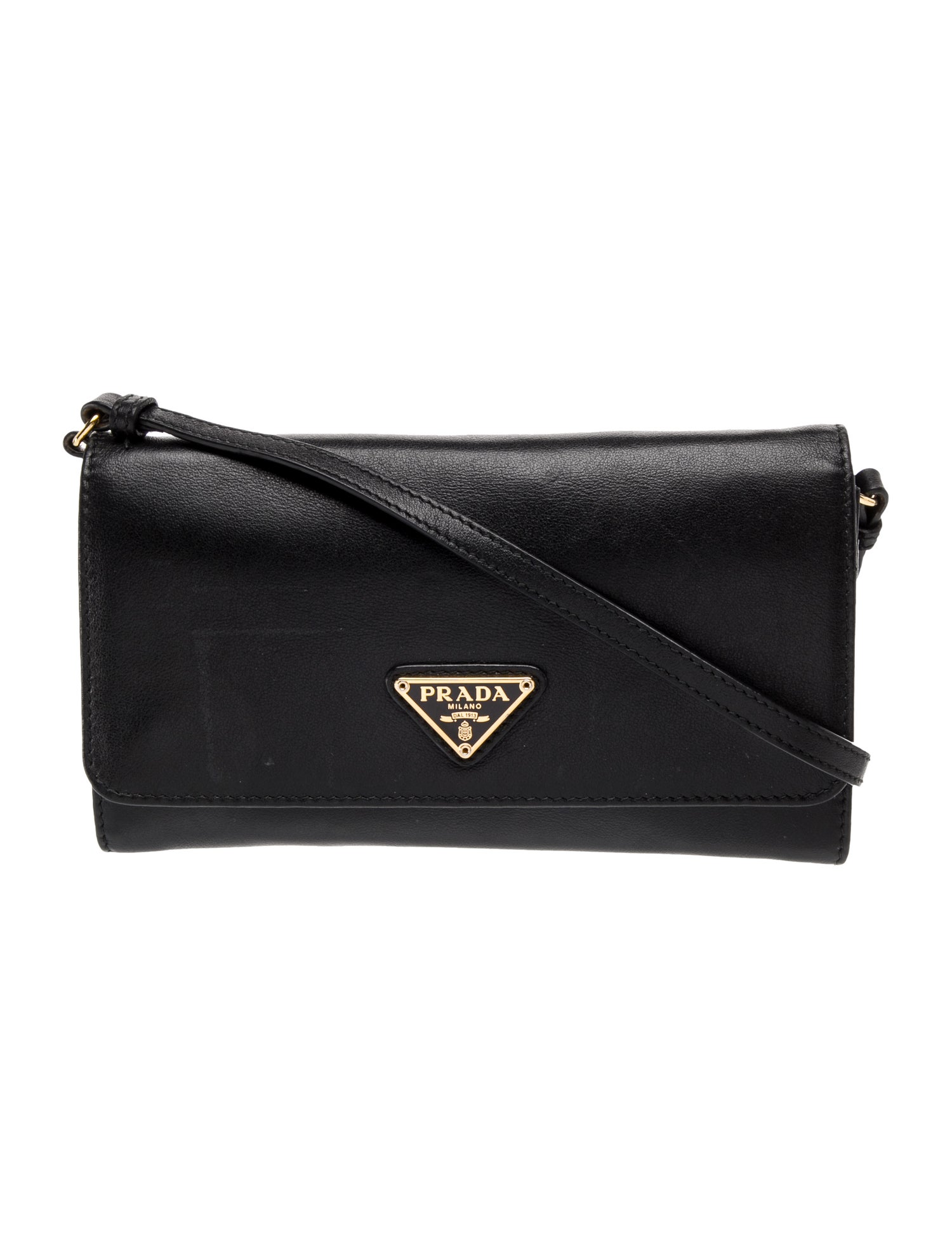 Prada Enameled Metal Triangle Metal
