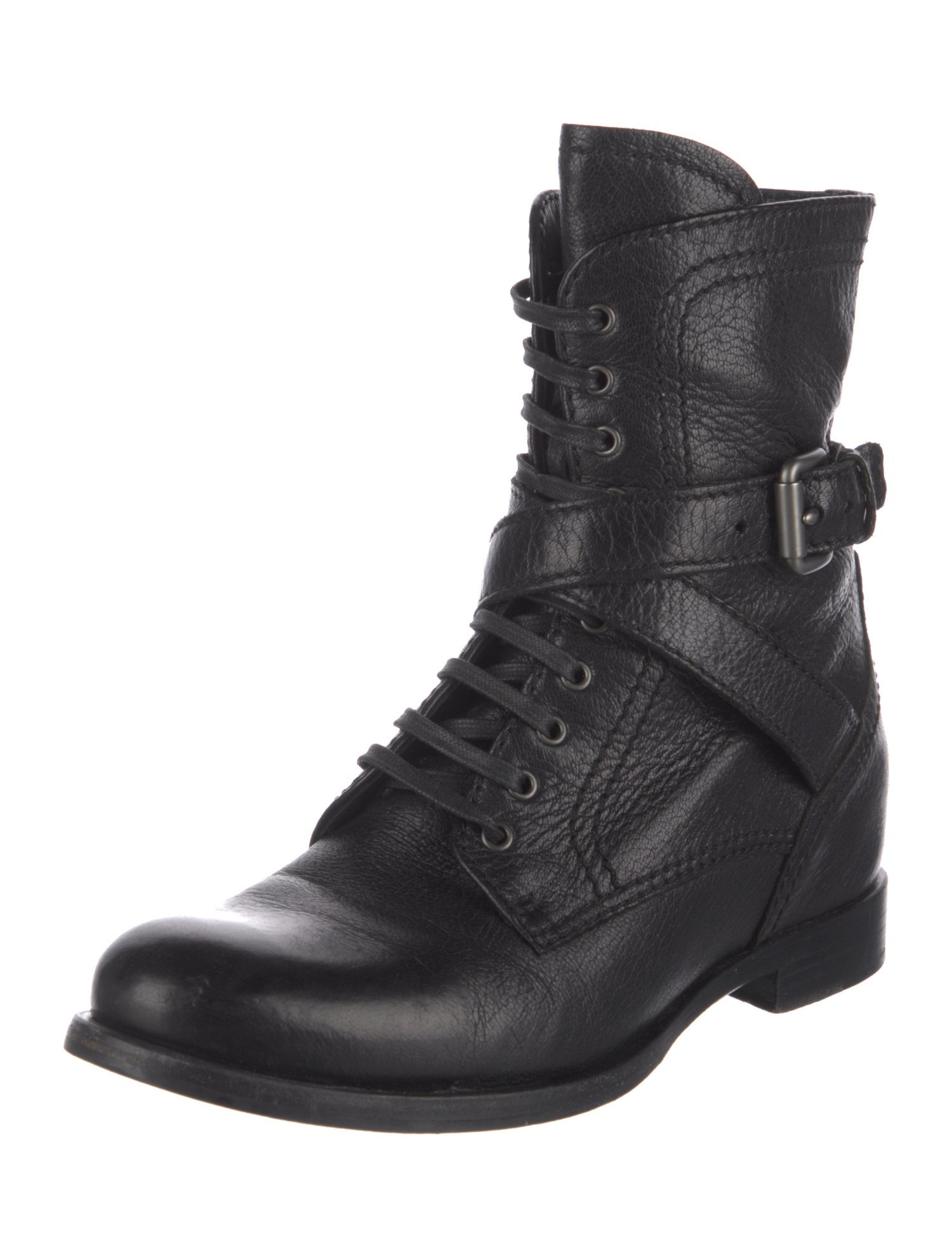 Prada Leather Combat Boots