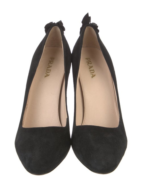 Prada Suede Ruffle Embellishment Pumps