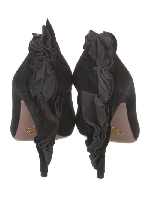 Prada Suede Ruffle Embellishment Pumps
