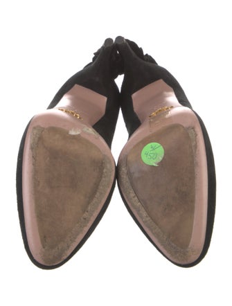 Prada Suede Ruffle Embellishment Pumps