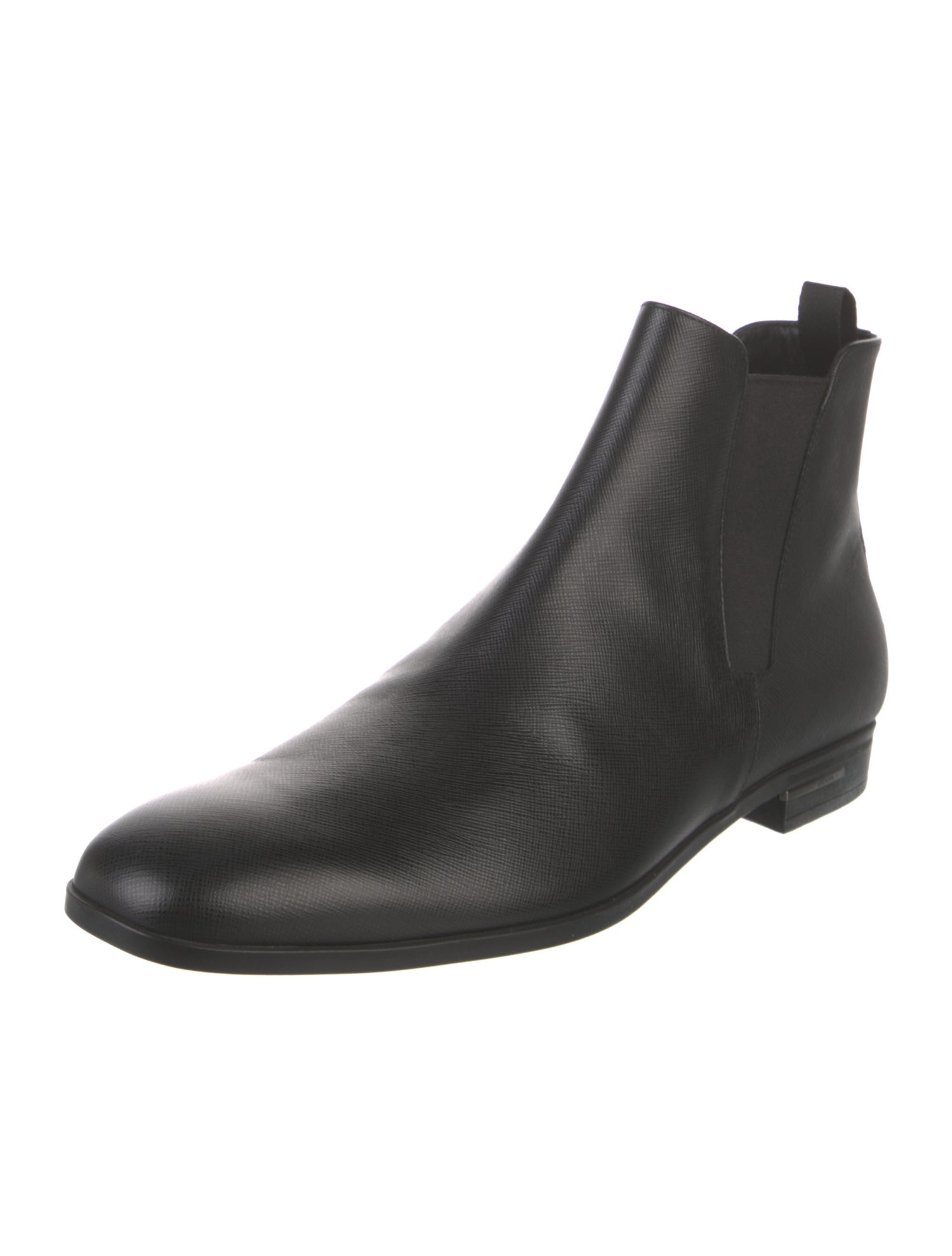 Prada Saffiano Leather Leather Chelsea Boots