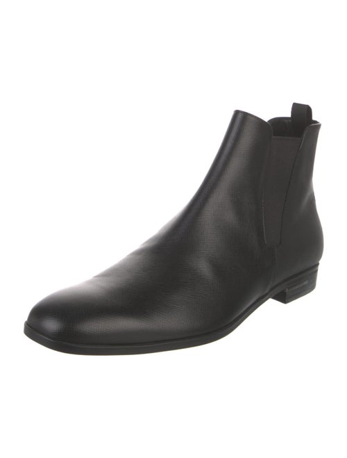 Prada Saffiano Leather Leather Chelsea Boots