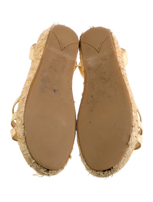 Prada Patent Leather Leather Trim Embellishment Espadrilles