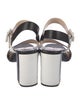 Prada Leather Colorblock Pattern Slingback Sandals