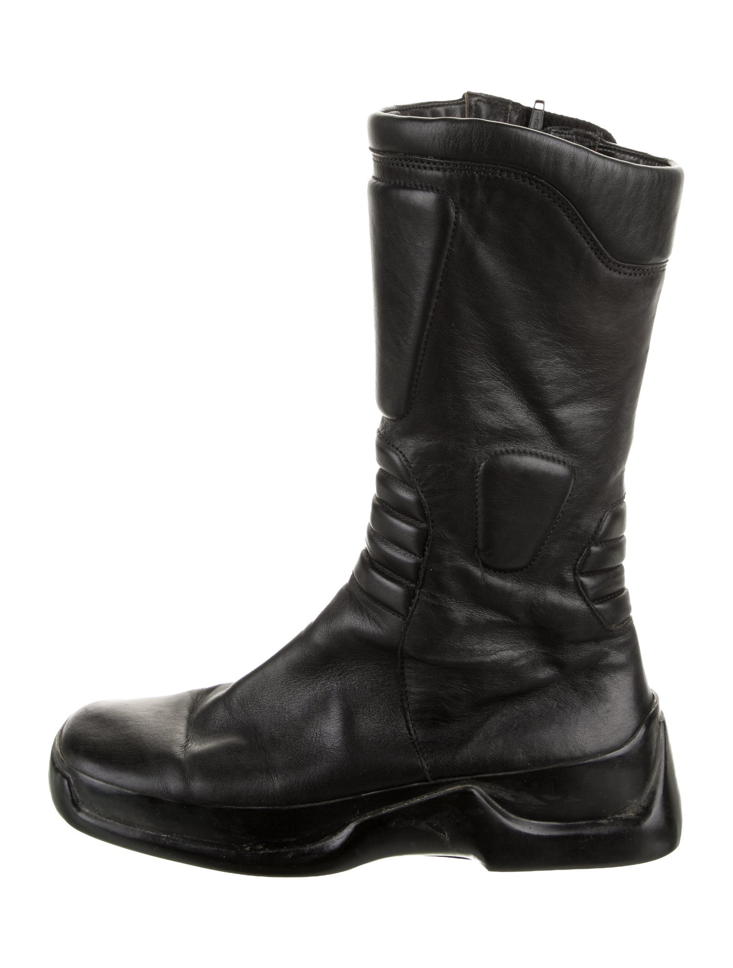 Prada Leather Moto Boots