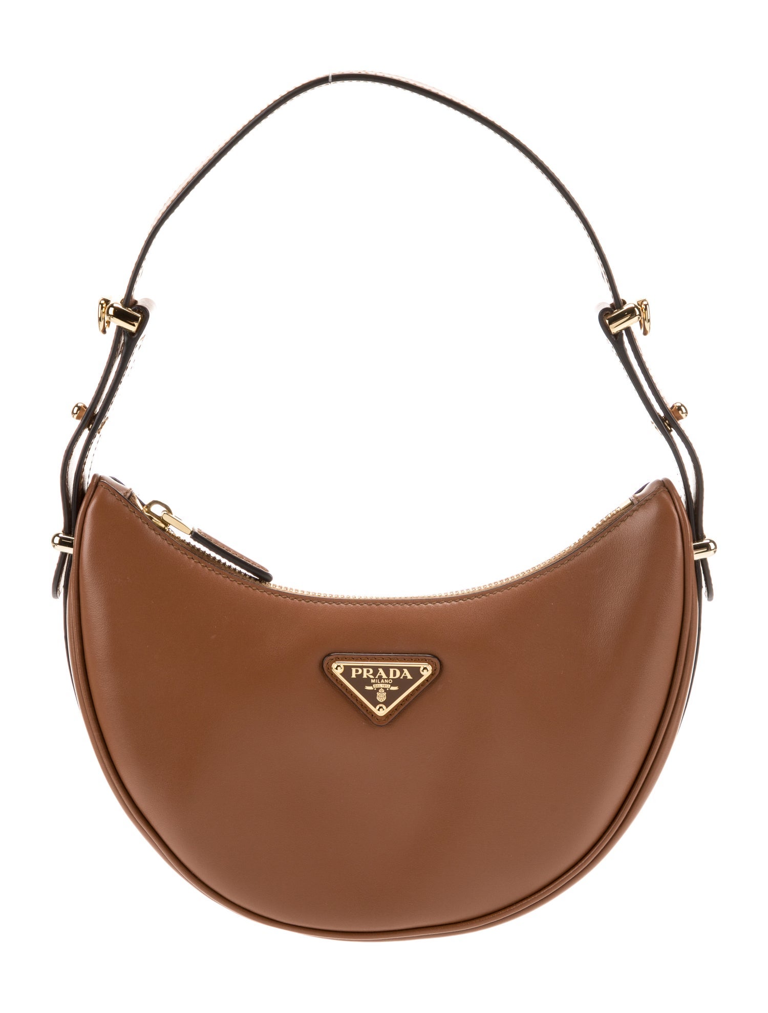 Prada Enameled Metal Triangle Arque Small