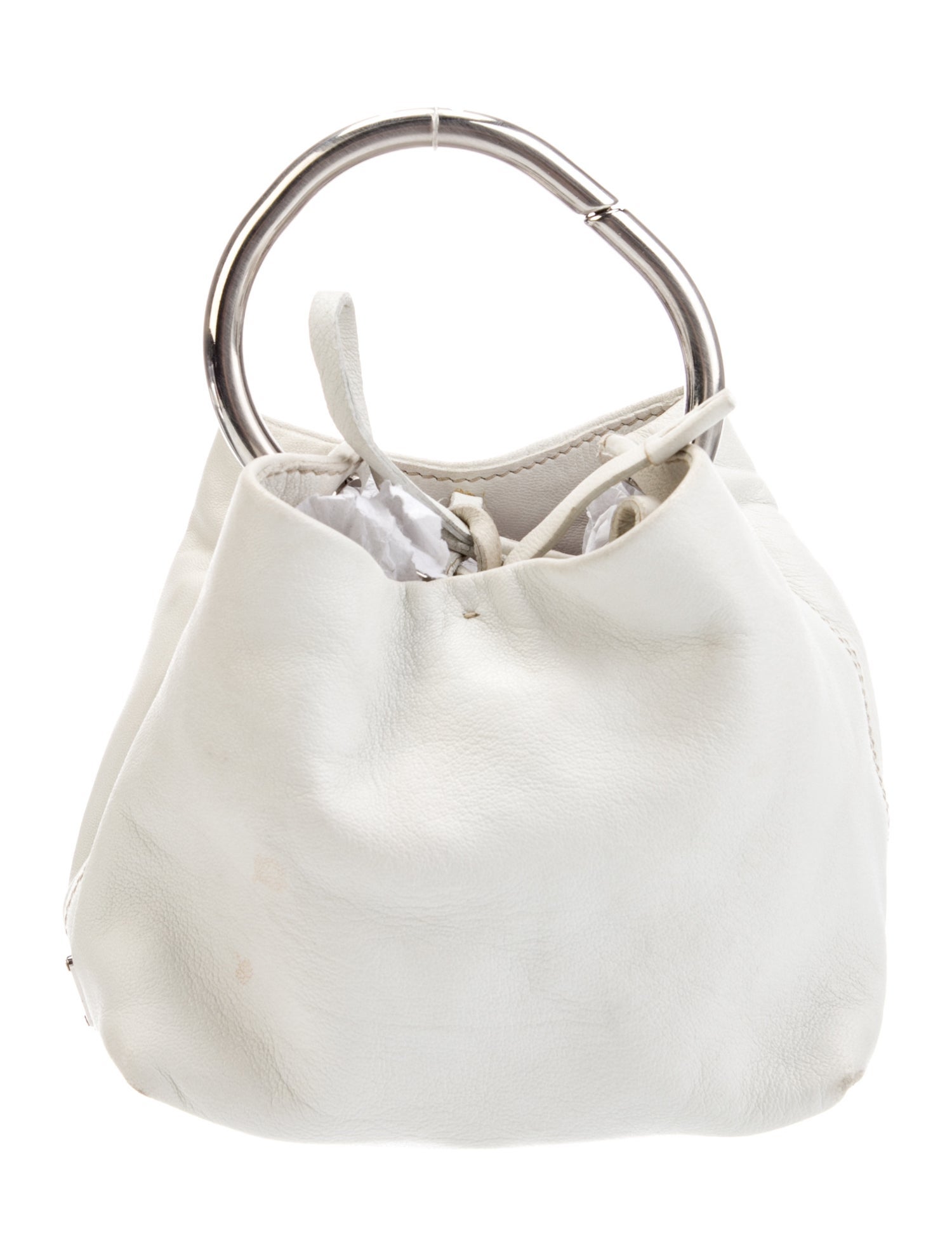 Prada Enameled Metal Triangle Ring Mini Vintage