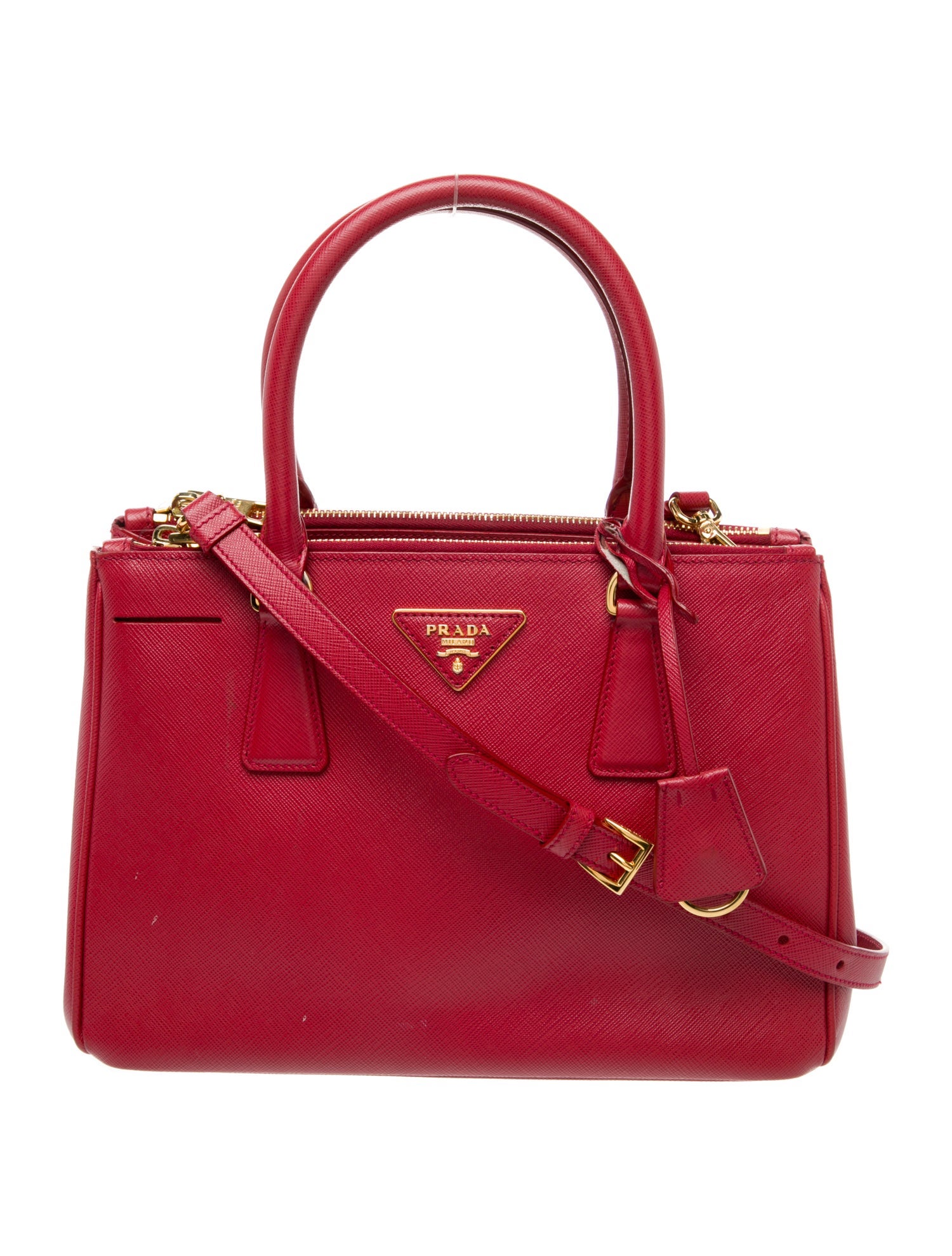 Prada Saffiano Lux Leather Galleria Double Zip Small