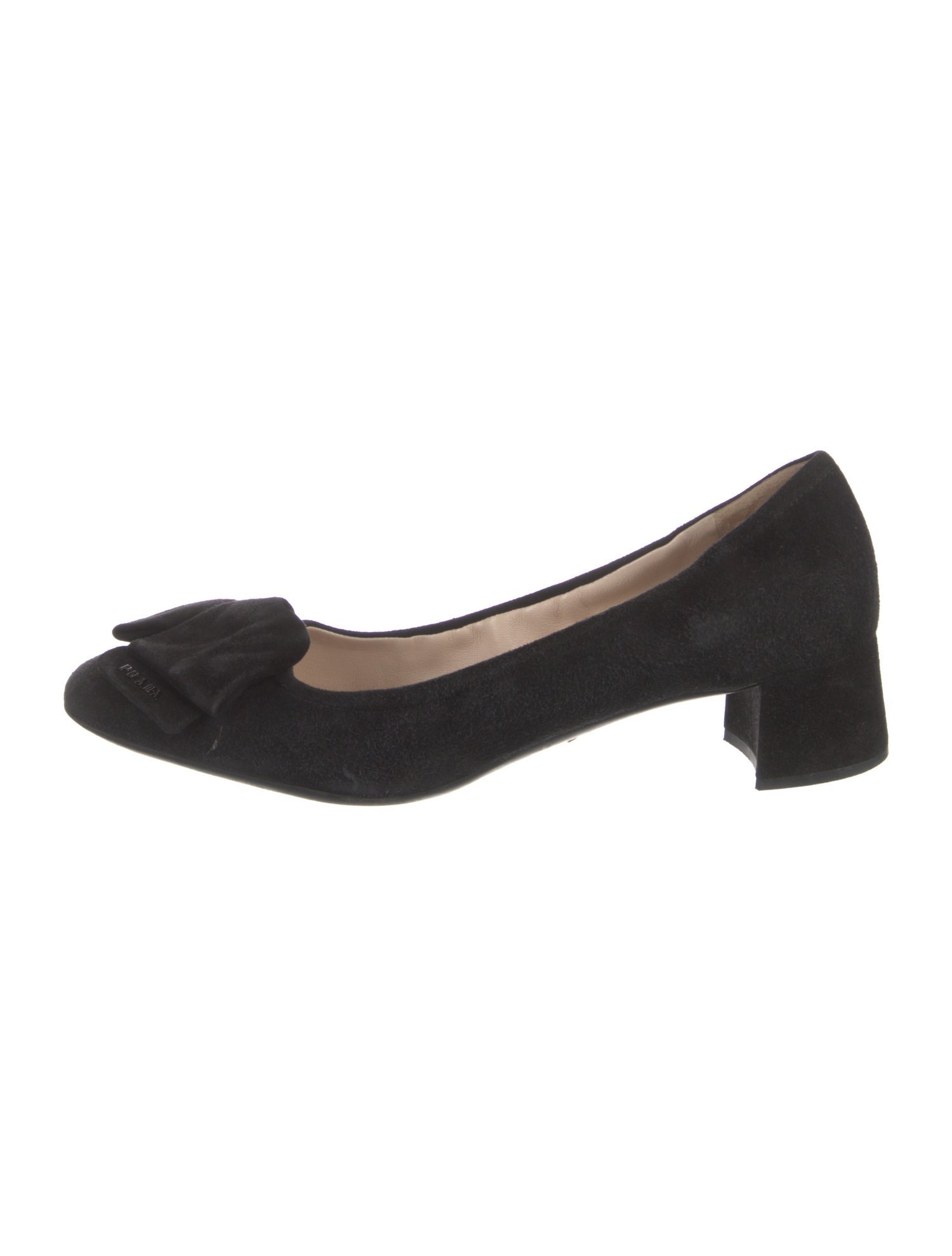 Prada Suede Bow Accents Pumps