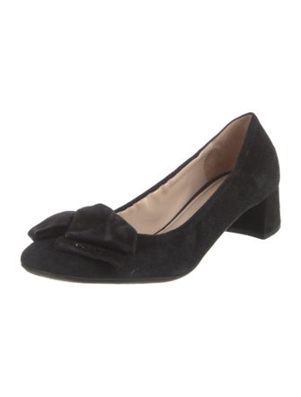 Prada Suede Bow Accents Pumps