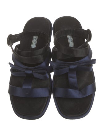 Prada Satin Bow Accents Gladiator Sandals