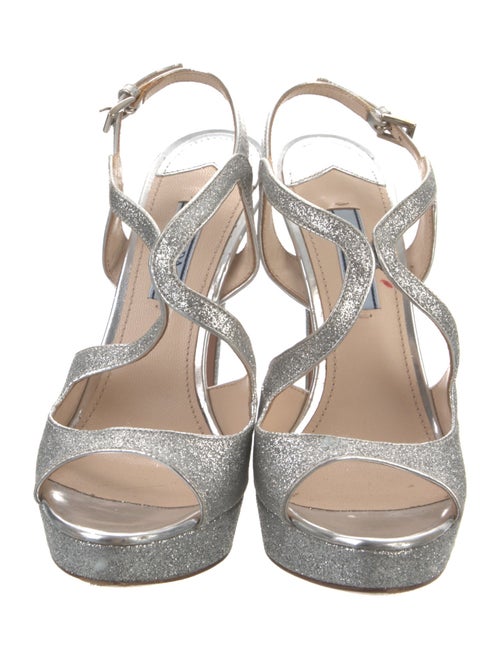 Prada Glitter Glitter Accents T-Strap Pumps