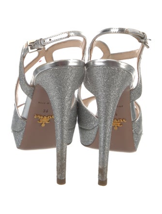 Prada Glitter Glitter Accents T-Strap Pumps