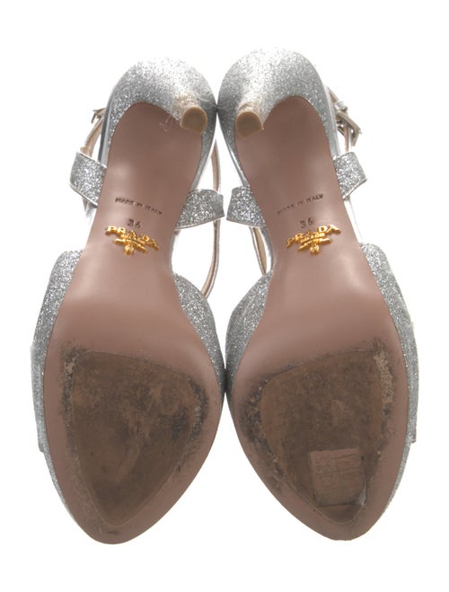 Prada Glitter Glitter Accents T-Strap Pumps