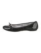 Prada Patent Leather Bow Accents Ballet Flats