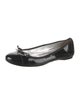 Prada Patent Leather Bow Accents Ballet Flats