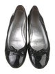 Prada Patent Leather Bow Accents Ballet Flats