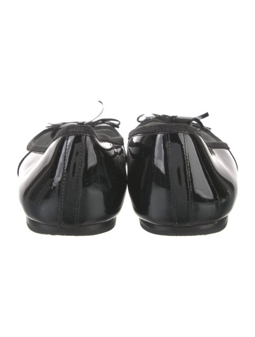 Prada Patent Leather Bow Accents Ballet Flats