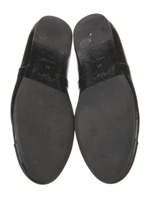 Prada Patent Leather Bow Accents Ballet Flats