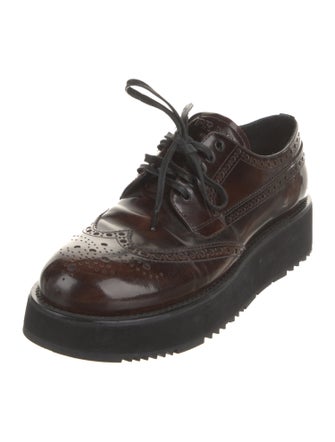 Prada Patent Leather Lasercut Accents Oxfords