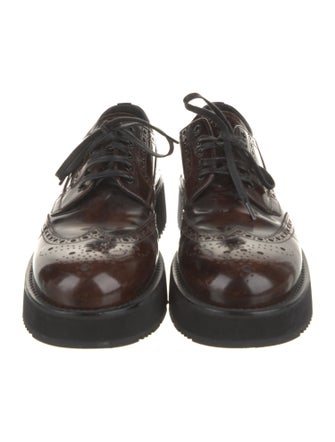 Prada Patent Leather Lasercut Accents Oxfords