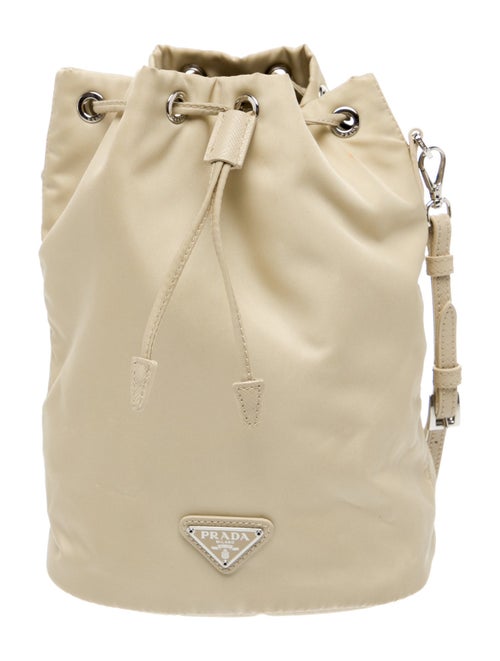 Prada Enameled Metal Triangle Bucket Bag