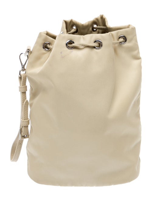 Prada Enameled Metal Triangle Bucket Bag
