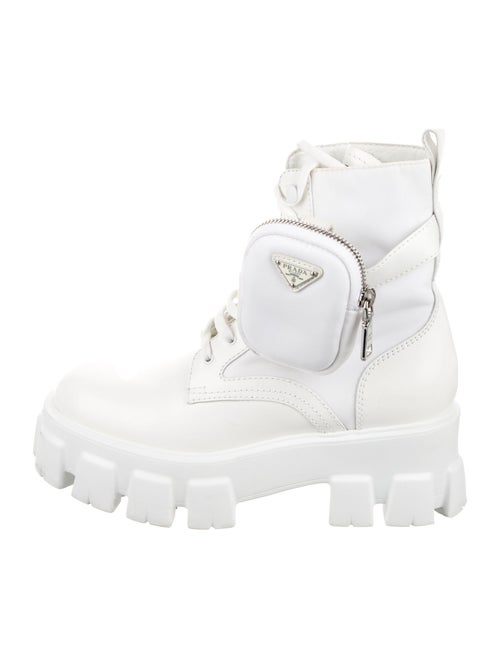 Prada Tessuto Nylon Leather Combat Boots