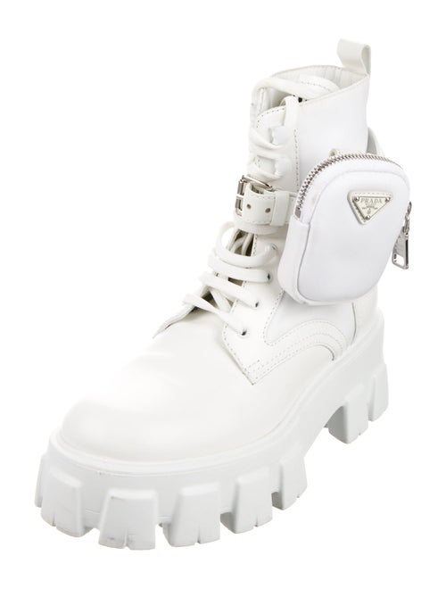 Prada Tessuto Nylon Leather Combat Boots