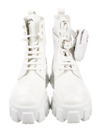 Prada Tessuto Nylon Leather Combat Boots