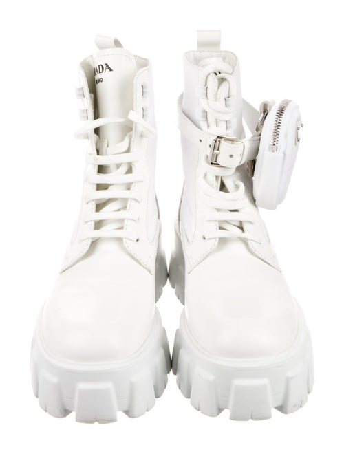 Prada Tessuto Nylon Leather Combat Boots