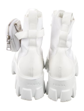 Prada Tessuto Nylon Leather Combat Boots