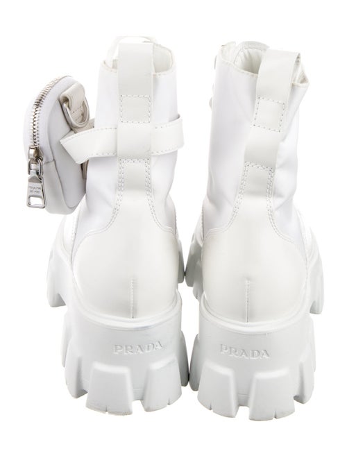 Prada Tessuto Nylon Leather Combat Boots